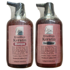 Bio Luxe Brazilian Keratin Shampoo & Conditioner (Paraben & Sulfate Free) – 620 ml Each