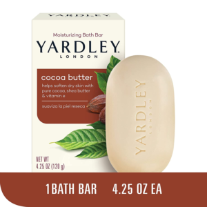 Yardley London Cocoa Butter & Vitamin E, Moisturizing Bar Soap – 4.25 Oz