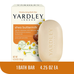 Yardley London Shea Buttermilk Sensitive Skin Naturally Moisturizing Bath Bar – 4.25 Oz
