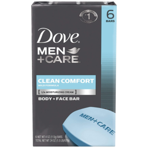 Dove Men+Care Clean Comfort Body+Face Bar – 3.75Oz (106g) – Pack of 6