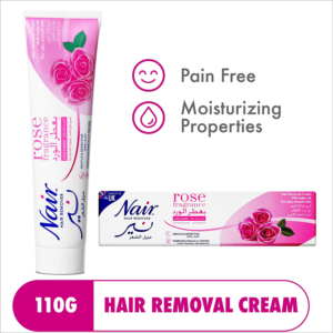 Nair Hair Remover Cream with Baby Oil (Rose Fragrance) – 110g (Made in UK)
