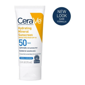 CeraVe Hydrating Mineral Sunscreen SPF 50 Face Lotion